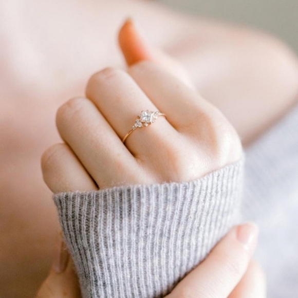 NWT 925 Sterling Silver Inlaid CZ Ring - Picture 5 of 6